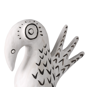 Norman the Peacock: Exquisite Handmade Porcelain Vessel with Whimsical Black Details, 12” Tall