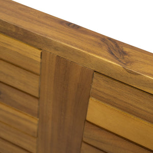 English Elm Christopher Knight Home® - Janiyah Teak Outdoor Dining Table - Solid Acacia Wood, Slatted Top, Umbrella Hole, Durable Design N775P211092T