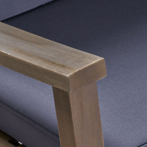 English Elm Christopher Knight Home® - CANDEL Rocking Chair with Acacia Wood Frame and Plush Cushioning — Coastal Comfort, Weather-Resistant Design DARK GREY 39 L x 28 W x 11.75 H N761P272646E