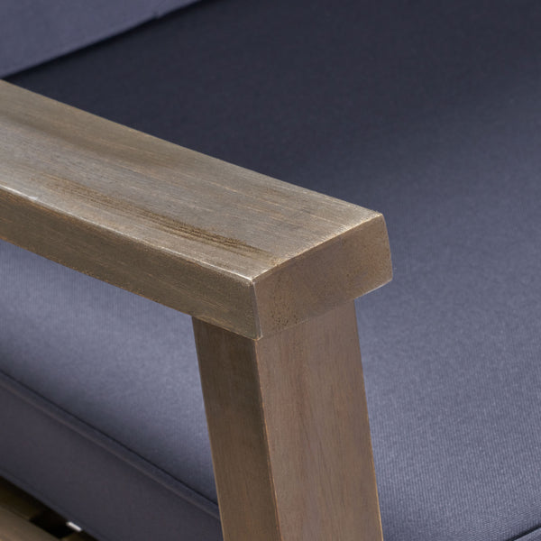 English Elm Christopher Knight Home® - CANDEL Rocking Chair with Acacia Wood Frame and Plush Cushioning — Coastal Comfort, Weather-Resistant Design DARK GREY 39 L x 28 W x 11.75 H N761P272646E