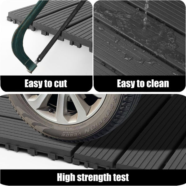 English Elm Plastic Interlocking Patio Tiles Waterproof Pp Grid Deck for Pool and Balcony 44 Pack W3022P251838