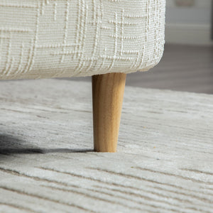 English Elm 77.17" Chenille Chaise Bench with Bolster Pillows Rubberwood Legs Bedroom Lounge W3189S00039