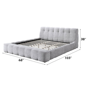 English Elm Hannah Gray Chenille Queen Bed – Modern, Plush Upholstered Design With Durable Support & Style B2726S00549