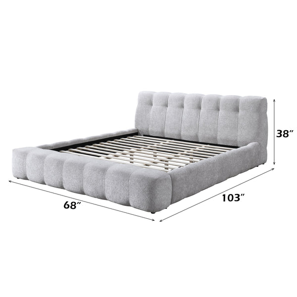 English Elm Hannah Gray Chenille Queen Bed – Modern, Plush Upholstered Design With Durable Support & Style B2726S00549