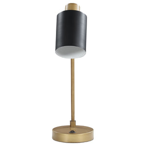 English Elm Dharma Antique Brass Metal Task Lamp with Matte Black Shade for Desk or Nightstand B062P441030