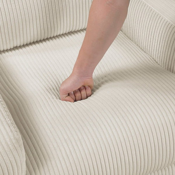 English Elm Contemporary Power Lift Chair Recliner with Plush Corduroy, Foam-Over-Coil Support & Side Pocket Beige 31 L x 29 W x 24 H B011P395829