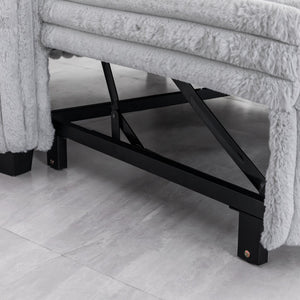 English Elm 3 in 1 Convertible Sleeper Sofa Bed with Plush Fabric, Spring Support, Cozy Skin-Friendly Comfort Light Gray W1767P195964