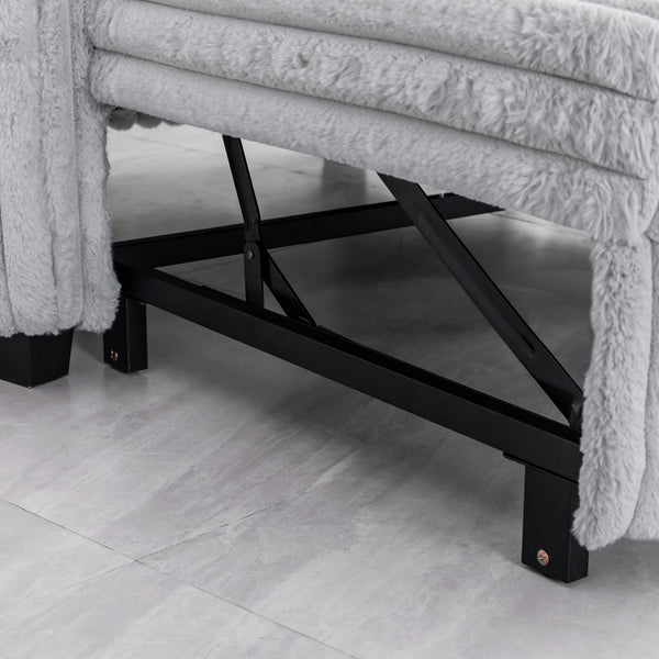 English Elm 3 in 1 Convertible Sleeper Sofa Bed with Plush Fabric, Spring Support, Cozy Skin-Friendly Comfort Light Gray W1767P195964