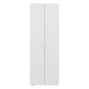 English Elm Armoire 66.9" H With 2 Doors & 4 Shelves - Modern White Storage Solution For Bedroom Organization B097P395912