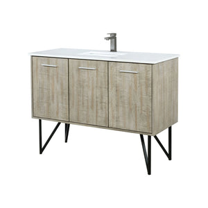English Elm Rustic Acacia Bath Vanity With White Quartz Top & Gun Metal Faucet - Stylish Storage & Modern Charm B2731P259621-GIGA