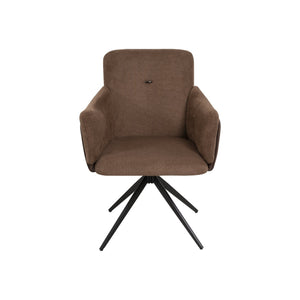 English Elm 360° Modern Swivel Upholstered Home Office Chair Set of 2 with Metal Base, 300lb Capacity, Stylish Dark Brown W757P304241