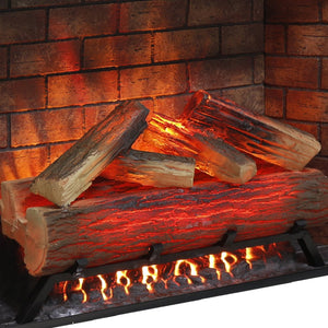 English Elm 33 Inch Infrared Quartz Electric Fireplace Insert with 3d Flame and Crackling Sound W1769P252988