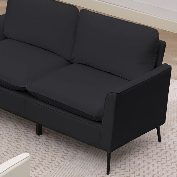 English Elm Ts Cat Paw Faux Leather Accent Chair Nordic Retro Single Seat for Bedroom Lounge Black W2311P457732