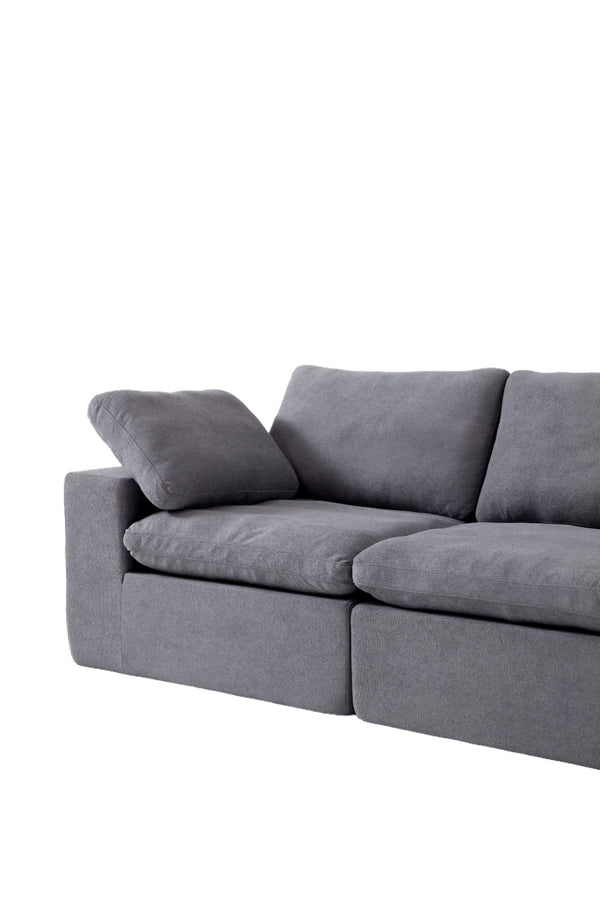English Elm Chenille Cloud Sofa Plush 2 Seater with Curved Arms and Lumbar Pillows for Living Room W1960S00015