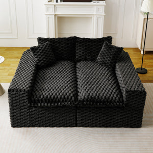 English Elm Luxury Turtle Velvet Multifunctional Sofa - Modular 4-Seat Design, Ergonomic Sponge Cushions, 400lbs Capacity, Stylish Living Room Centerpiece W3371S00035