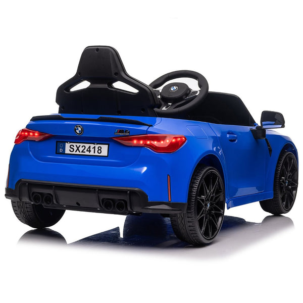 English Elm Bmw M4 Licensed Kids Ride on Car with Parental Remote Dual Motors and Led Lights Blue W1578P214204