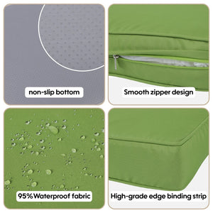 English Elm Cushion Slipcovers 14 Piece Set for Wicker Sectional Patio Sofa Uv Resistant Polyester Grass Green W2911P286665