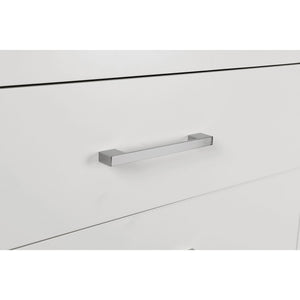 English Elm Copper Elegant White Rectangular Nightstand with 2 Soft-Close Drawers and Sleek Bar Handles, 23" H B062P333433