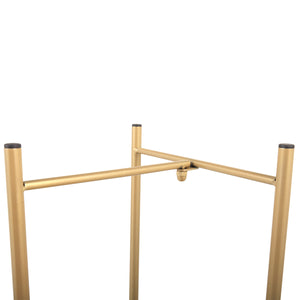 English Elm Modern Golden 2-Tier Plant Stand Folding Metal Shelf — Space-Saving 33lb Capacity Indoor Outdoor Decor W2181P357587