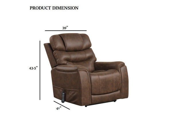English Elm Walnut Guinevra Transitional Lift Chair with Dual Motors, Steel Seat Box, USB Port, Wired Controller B2741P387683