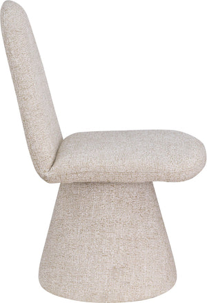 Meridian Furniture Renuar Art Deco Woven Polyester Upholstered Dining Chair with Textured Fabric for Modern Rooms Beige 869Beige-C