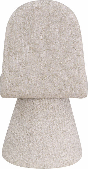 Meridian Furniture Renuar Art Deco Woven Polyester Upholstered Dining Chair with Textured Fabric for Modern Rooms Beige 869Beige-C