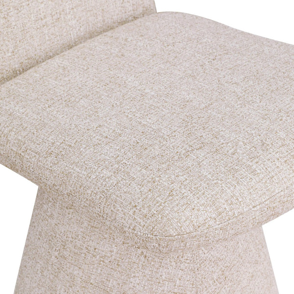 Meridian Furniture Renuar Art Deco Woven Polyester Upholstered Dining Chair with Textured Fabric for Modern Rooms Beige 869Beige-C