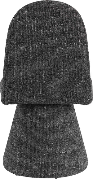 Meridian Furniture Renuar Art Deco Woven Polyester Upholstered Dining Chair with Textured Fabric for Modern Rooms Black 869Black-C