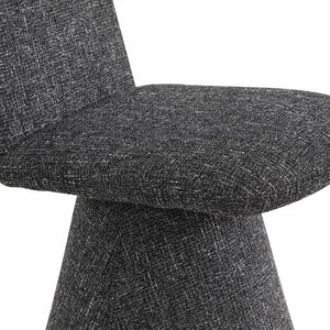 Meridian Furniture Renuar Art Deco Woven Polyester Upholstered Dining Chair with Textured Fabric for Modern Rooms Black 869Black-C