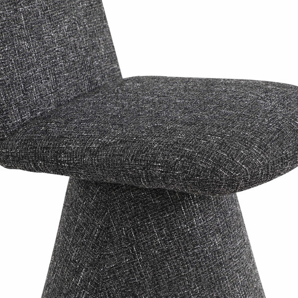 Meridian Furniture Renuar Art Deco Woven Polyester Upholstered Dining Chair with Textured Fabric for Modern Rooms Black 869Black-C