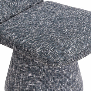 Meridian Furniture Renuar Art Deco Woven Polyester Upholstered Dining Chair with Textured Fabric for Modern Rooms Blue 869Blue-C