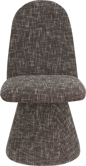 Meridian Furniture Renuar Art Deco Woven Polyester Upholstered Dining Chair with Textured Fabric for Modern Rooms Brown 869Brown-C