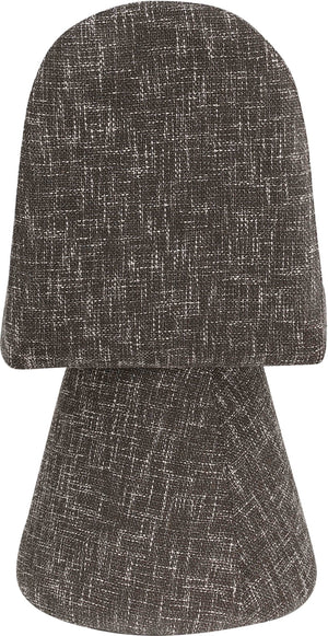 Meridian Furniture Renuar Art Deco Woven Polyester Upholstered Dining Chair with Textured Fabric for Modern Rooms Brown 869Brown-C