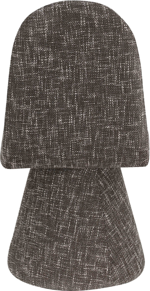 Meridian Furniture Renuar Art Deco Woven Polyester Upholstered Dining Chair with Textured Fabric for Modern Rooms Brown 869Brown-C