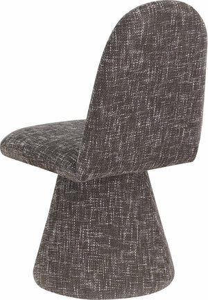 Meridian Furniture Renuar Art Deco Woven Polyester Upholstered Dining Chair with Textured Fabric for Modern Rooms Brown 869Brown-C