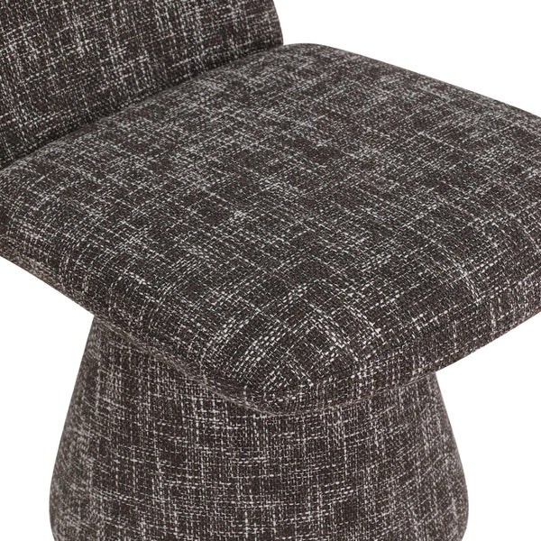 Meridian Furniture Renuar Art Deco Woven Polyester Upholstered Dining Chair with Textured Fabric for Modern Rooms Brown 869Brown-C