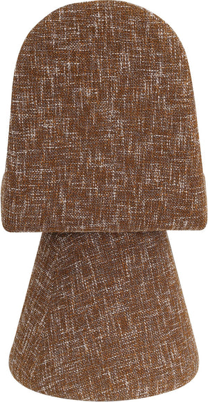 Meridian Furniture Renuar Art Deco Woven Polyester Upholstered Dining Chair with Textured Fabric for Modern Rooms Cognac 869Cognac-C