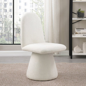 Meridian Furniture Renuar Art Deco Woven Polyester Upholstered Dining Chair with Textured Fabric for Modern Rooms Cream 869Cream-C