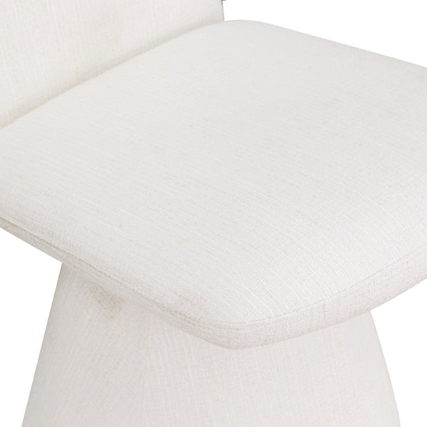 Meridian Furniture Renuar Art Deco Woven Polyester Upholstered Dining Chair with Textured Fabric for Modern Rooms Cream 869Cream-C