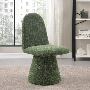Meridian Furniture Renuar Art Deco Woven Polyester Upholstered Dining Chair with Textured Fabric for Modern Rooms Green 869Green-C