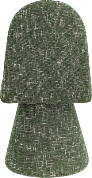Meridian Furniture Renuar Art Deco Woven Polyester Upholstered Dining Chair with Textured Fabric for Modern Rooms Green 869Green-C