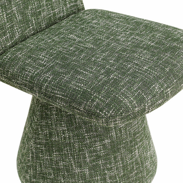 Meridian Furniture Renuar Art Deco Woven Polyester Upholstered Dining Chair with Textured Fabric for Modern Rooms Green 869Green-C