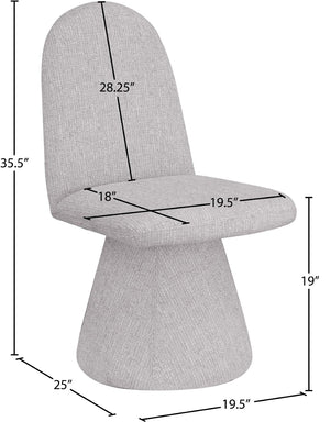 Meridian Furniture Renuar Art Deco Woven Polyester Upholstered Dining Chair with Textured Fabric for Modern Rooms Grey 869Grey-C