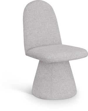 Meridian Furniture Renuar Art Deco Woven Polyester Upholstered Dining Chair with Textured Fabric for Modern Rooms Grey 869Grey-C