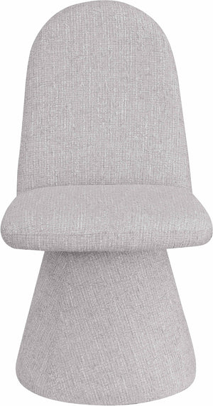 Meridian Furniture Renuar Art Deco Woven Polyester Upholstered Dining Chair with Textured Fabric for Modern Rooms Grey 869Grey-C