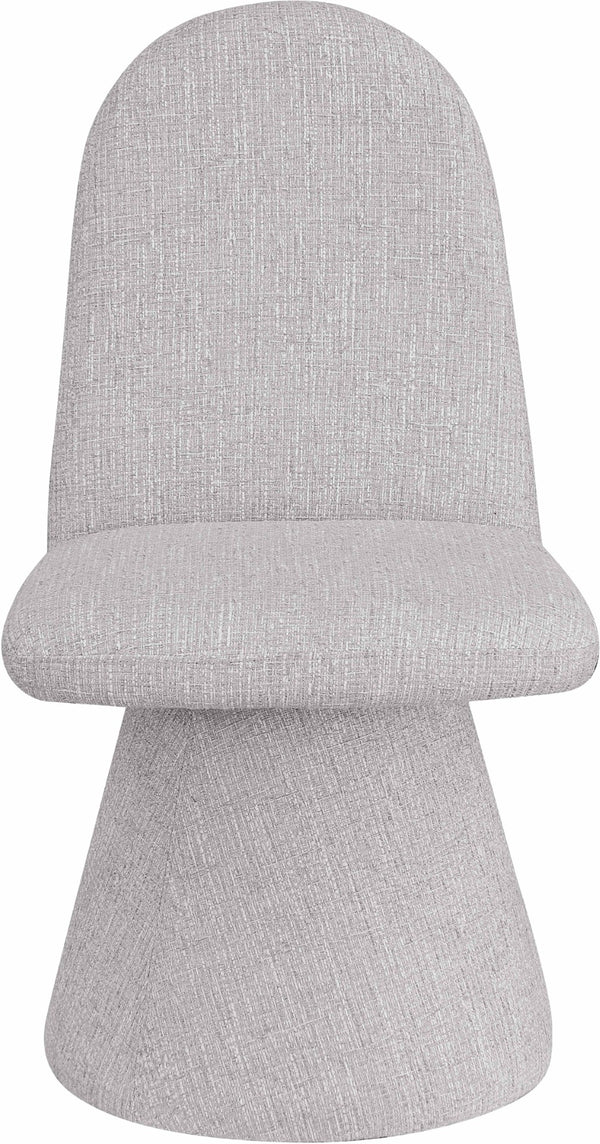 Meridian Furniture Renuar Art Deco Woven Polyester Upholstered Dining Chair with Textured Fabric for Modern Rooms Grey 869Grey-C