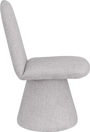 Meridian Furniture Renuar Art Deco Woven Polyester Upholstered Dining Chair with Textured Fabric for Modern Rooms Grey 869Grey-C