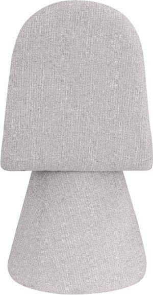 Meridian Furniture Renuar Art Deco Woven Polyester Upholstered Dining Chair with Textured Fabric for Modern Rooms Grey 869Grey-C