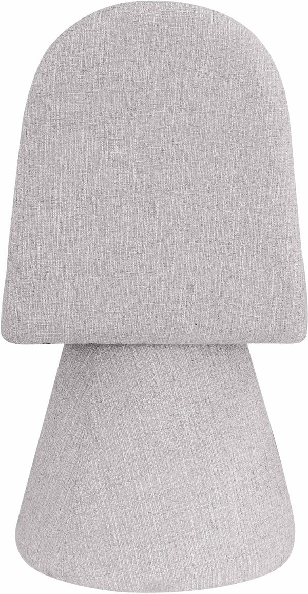 Meridian Furniture Renuar Art Deco Woven Polyester Upholstered Dining Chair with Textured Fabric for Modern Rooms Grey 869Grey-C