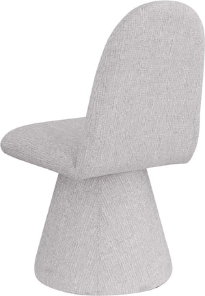 Meridian Furniture Renuar Art Deco Woven Polyester Upholstered Dining Chair with Textured Fabric for Modern Rooms Grey 869Grey-C